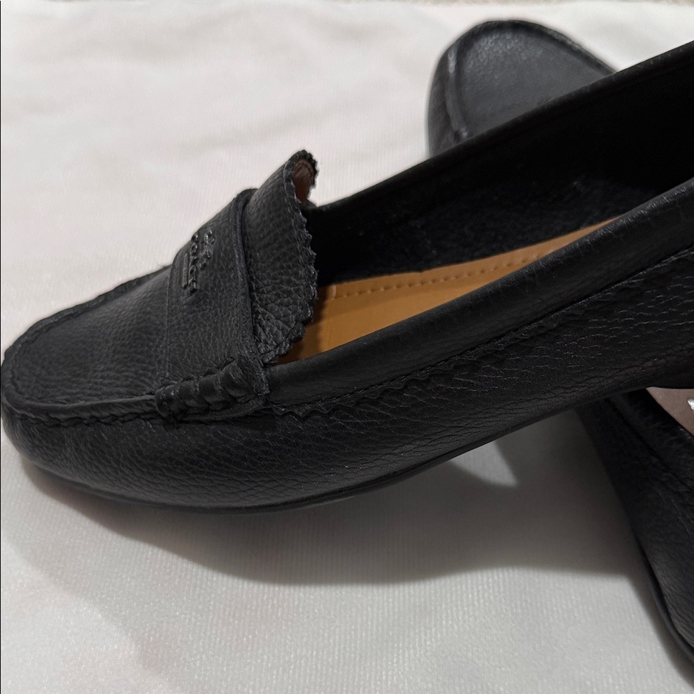 Coach Women's Textured Black Loafers - Picture 6 of 9